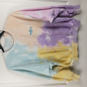 Billabong Womens Tie Dye Long Sleeve Terry Sweatshirt Top Crewneck Medium